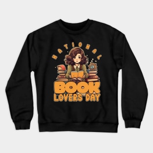 National Book Lovers Day Bookworm Crewneck Sweatshirt